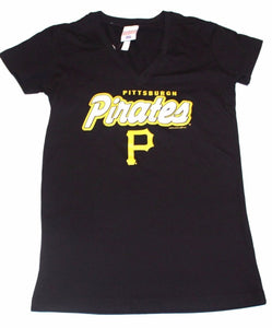 Womens Pittsburgh Pirates Vee Neck Tee Shirt Size Medium
