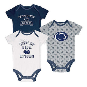 Baby Boys Penn State Nittany Lions 3 Pack Bodysuits Size 6-9 Months