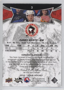 Danny Kristo 2016-17 AHL Base Set - Autograph Parallel, 3