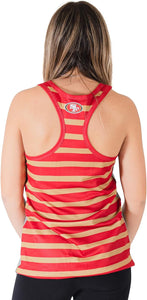 San Fransico 49ers Womens Jersey Mesh Striped Racerback Tank Top