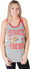 San Fransico 49ers Womens Jersey Mesh Striped Racerback Tank Top
