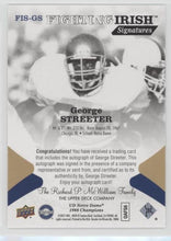 George Streeter Notre Dame 1988 Champions Fighting Irish Signatures, FIS-GS