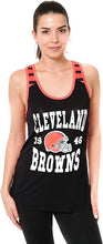 Women's Cleveland Browns Jersey Mesh Striped Racerback Tank Top