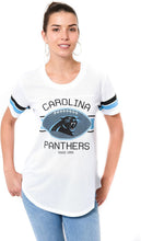 Women's Carolina Panthers Soft Mesh Varsity Stripe T-Shirt