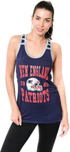 Women's New England Patriots Jersey Mesh Striped Racerback Tank Top