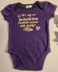 Baltimore Ravens Girl's 3-Pack Onesie Set - 6/12 months