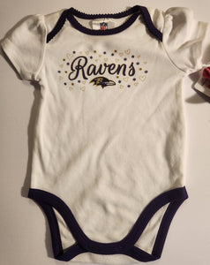 Baltimore Ravens Girl's 3-Pack Onesie Set - 6/12 months