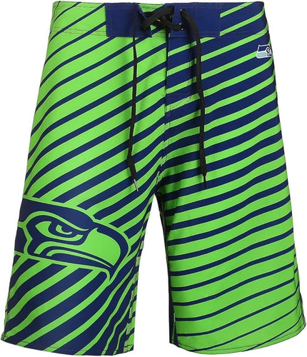 Men's Seattle Seahawks Stripes Poly Board Shorts