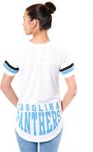 Women's Carolina Panthers Soft Mesh Varsity Stripe T-Shirt