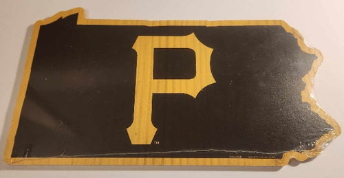 Pittsburgh Pirates State Shaped Wood Sign - 8