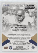 Scott Kowalkowski Notre Dame 1988 Champions Fighting Irish Signatures, FIS-SK