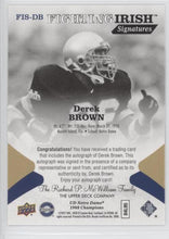 Derek Brown Notre Dame 1988 Champions Fighting Irish Signatures, FIS-DB