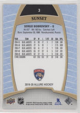 Sergei Bobrovsky 2019-20 Allure Hockey Sunset Parallel, 3