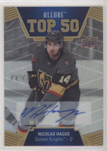 Nicolas Hague 2019-20 Allure Hockey Top 50 Blue Auto Parallel, T50-45