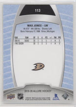 Max Jones 2019-20 Allure Hockey Base Set - SSP, 113