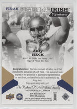 Andy Heck Notre Dame 1988 Champions Fighting Irish Signatures, FIS-AH