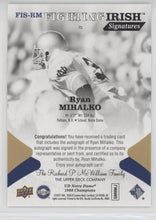 Ryan Mihalko Notre Dame 1988 Champions Fighting Irish Signatures, FIS-RM