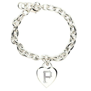 Pittsburgh Pirates 7" inch Silver Tone Bracelet with Charm