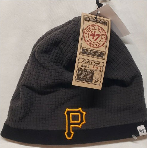 Pittsburgh Pirates Grid Fleece Youth Beanie - Charcoal
