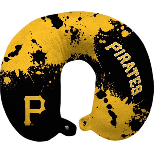 Pittsburgh Pirates Paint Splatter Polyester Travel Pillow