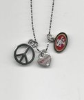 San Fransisco 49ers 18" Peace and Love Charm Necklace