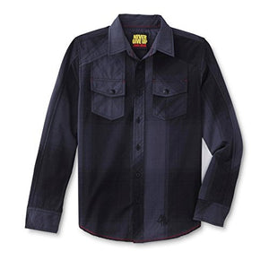 Never Give Up by John Cena Boys Button-Front Shirt-Plaid
