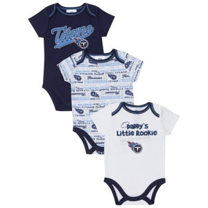 Tennessee Titans Gerber Baby Boys 3-piece Bodysuit Creeper Set Size 0-3 Months