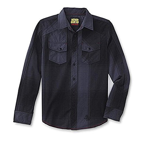 Never Give Up by John Cena Boys Button-Front Shirt - Plaid Size 6/7