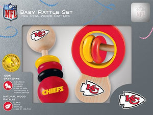 Kansas City Chiefs Wooden Baby Rattle Set