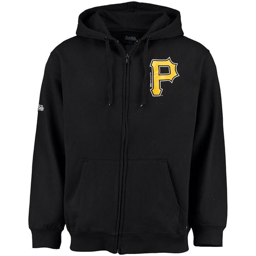 Men's Pittsburgh Pirates Stitches Black Left Chest Logo Full-Zip Hooded Sweatshirt