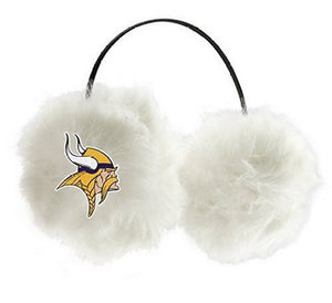 NFL Officially Licensed Embroidered Faux Fur Team Logo Earmuffs Cheermuffs (Minnesota Vikings)