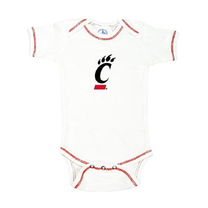 Baby Boys Cincinnati Bearcats Contrast Stitching Bodysuit (6 Months, White)