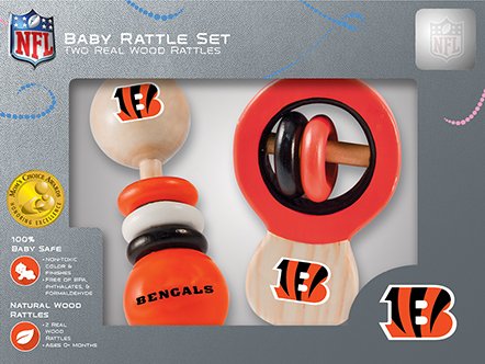 Cincinnati Bengals Wooden Baby Rattle Set
