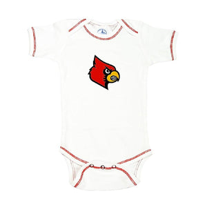 Baby Boys Louisville Cardinals Contrast Stitching Bodysuit (6 Months, White)