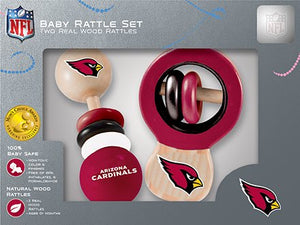 Arizona Cardinals Wooden Baby Rattle Set