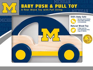 Michigan Wolverines Push & Pull Wood Toy