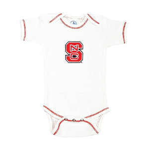 Baby Boys North Carolina State Wolfpack Contrast Stitching Bodysuit (6 Months, White)
