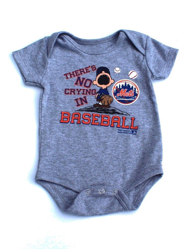 Baby Boys Charlie Brown New York Mets Gray Bodysuit,Creeper,Romper  0/3 Months N