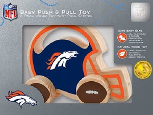 Denver Broncos Push & Pull Wood Toy