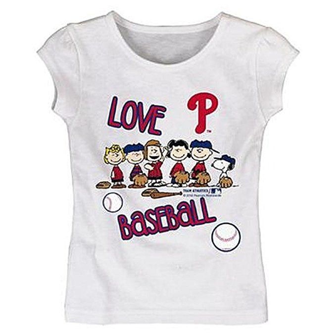 Peanuts Toddler Girl's Graphic Tee-Shirt - Philadelphia Phillies Size 3T
