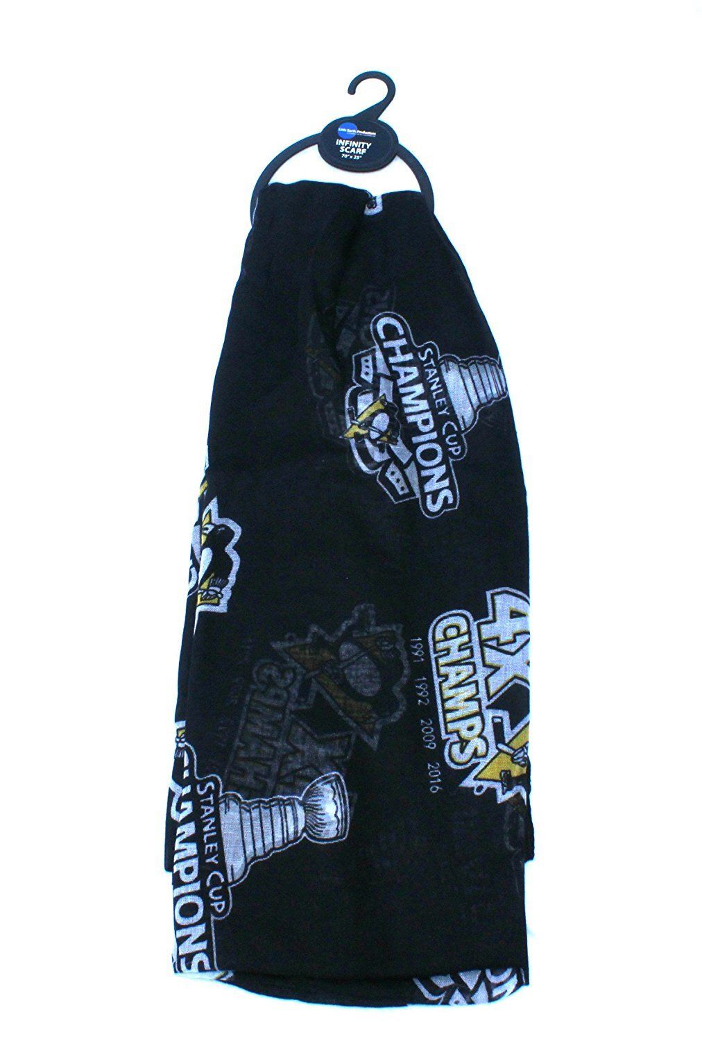 Womens Pittsburgh Penguins 4X Stanley Cup Champions Infinity Scarf NWT