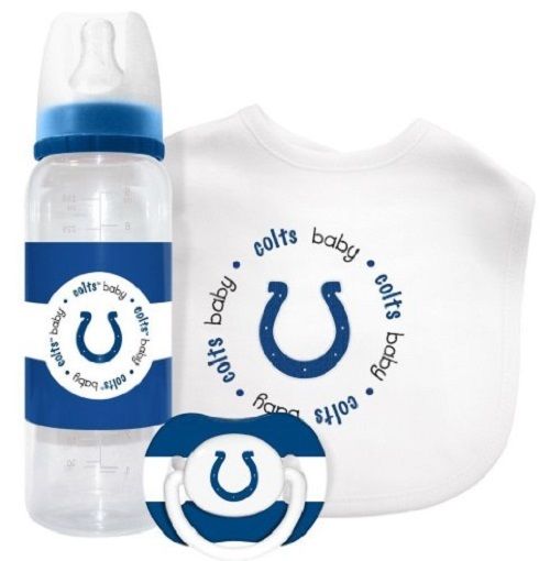 Indianapolis Colts Baby Bib, Baby Bottle, Pacifier Gift Set