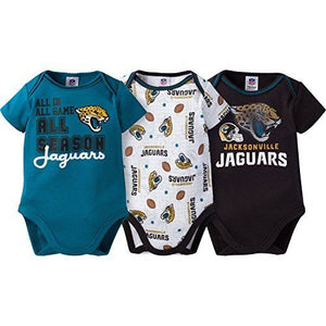 NFL Jacksonville Jaguars "All Season" Variety Bodysuit (3 Pack), 0-3 Months