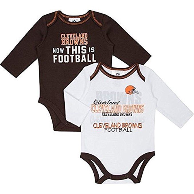Gerber Baby Boys Cleveland Browns Long Sleeve Bodysuits 2 Pack 0/3 Months