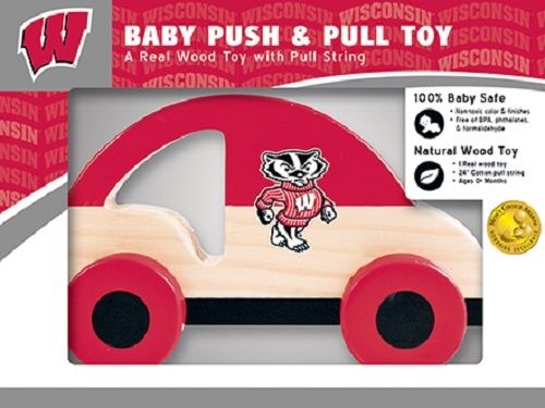 Wisconsin Badgers Push & Pull Wood Toy