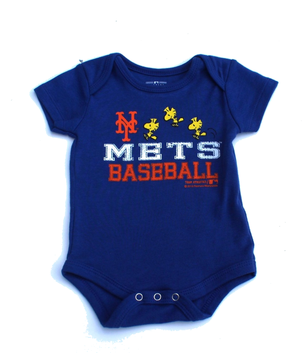 Baby Boys Charlie Brown New York Mets Blue Bodysuit,Creeper,Romper  0/3 Months N