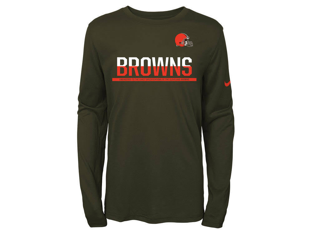Cleveland Browns Nike Boys Team Practice Long Sleeve Tee-Shirt 14-16 NWT New