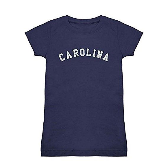 Girls North Carolina Tar Heels Tee Shirt - Size 7/8 - BLUE