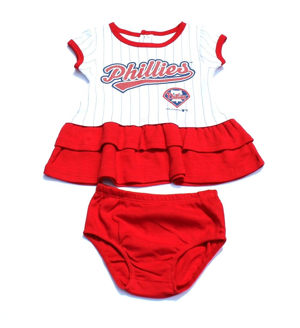 Baby Girls Girls Philadelphia Phillies Cheer Dress&Diaper Cover 0-3 Months