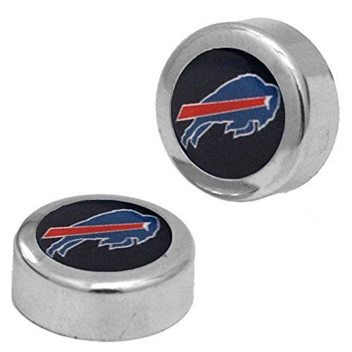 NIB NFL Buffalo Bills Chrome License Plate Frame Screw Caps / Bolt Cover